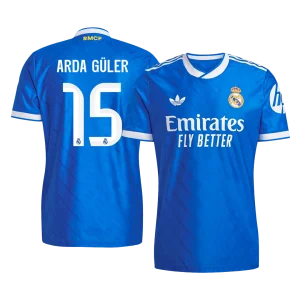 ARDA GÜLER #15 Real Madrid Third Maillot 2025/26 Bleu Joueur
